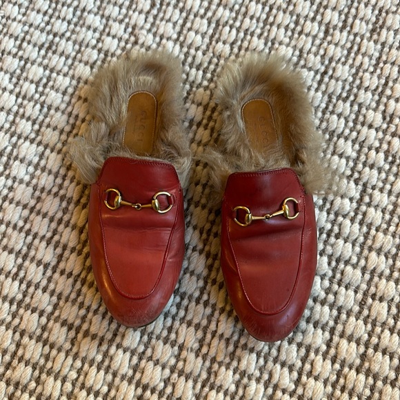 Red Gucci Princeton Loafers - Picture 1 of 6
